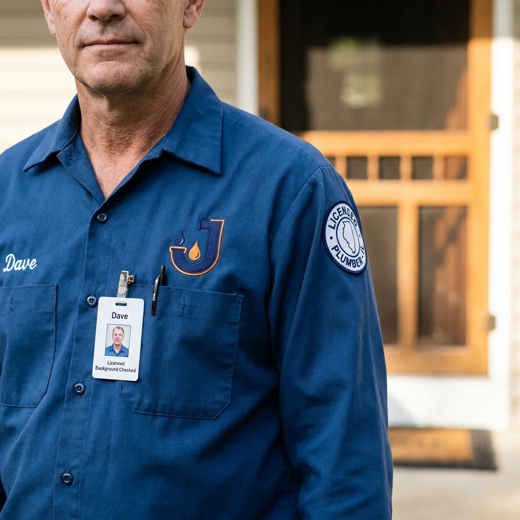 Licensed plumber showing ID badge in Waimanalo, HI
