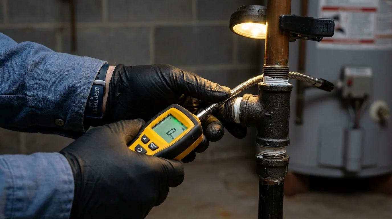 Gas leak detection with electronic sniffer by Johns Plumbing LLC in Waimanalo